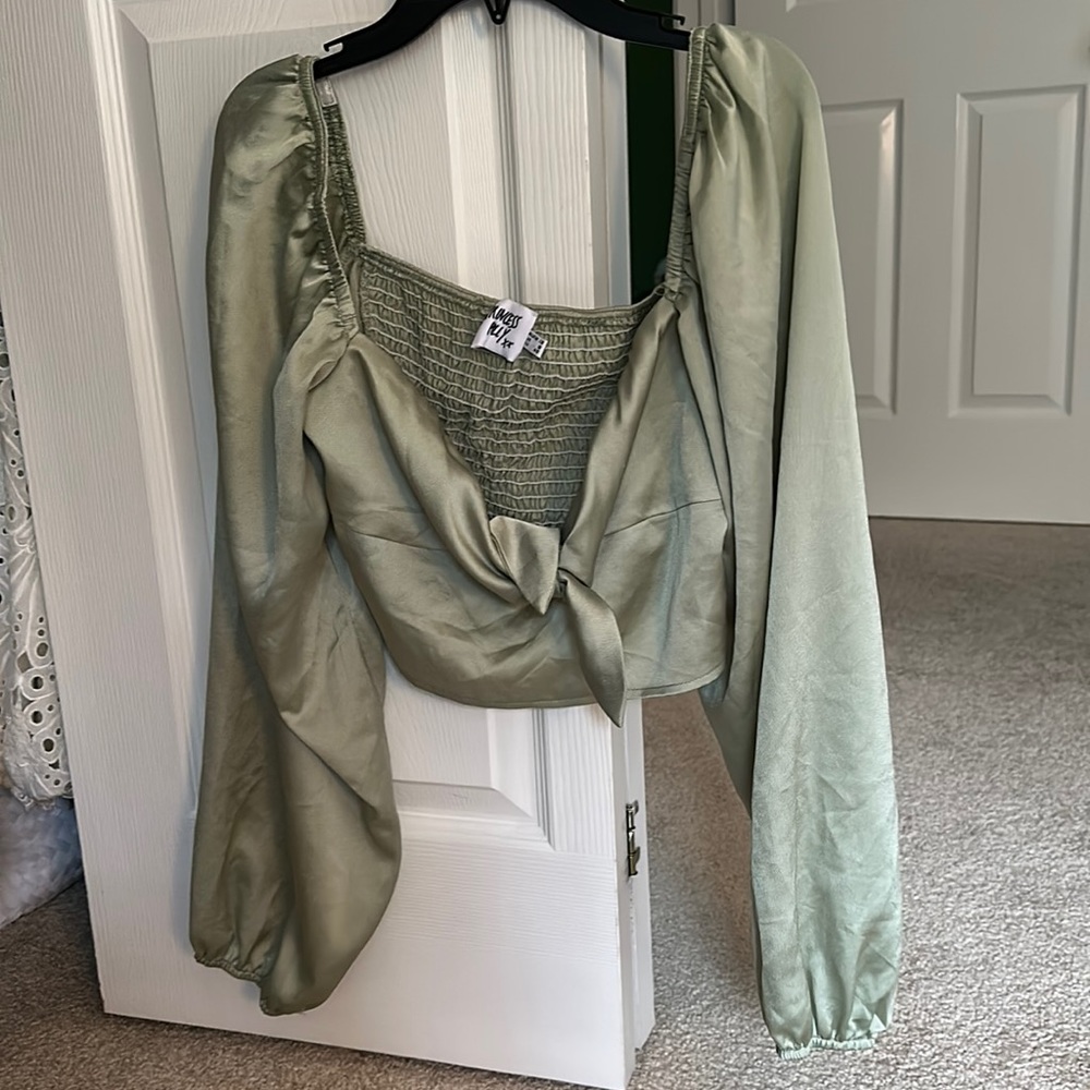 Princess Polly Green Long Sleeve Going-out top. US Size 8.